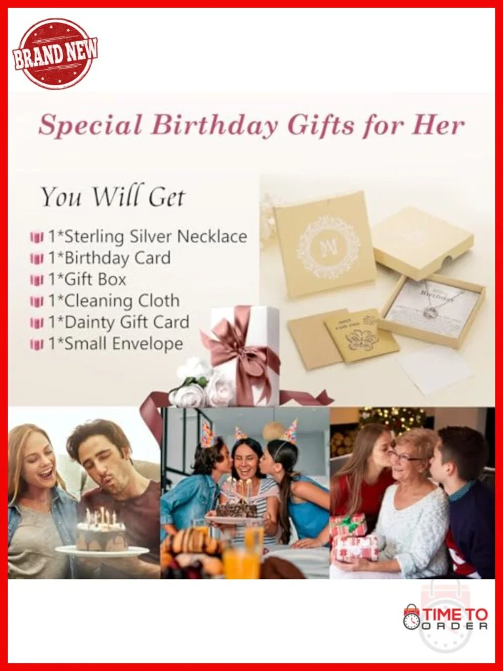 70th Birthday Sterling Silver Pendant Necklace for Women